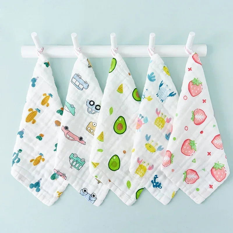 Muslin Cotton Baby Towels | 6-Layer Soft Absorbent Washcloths