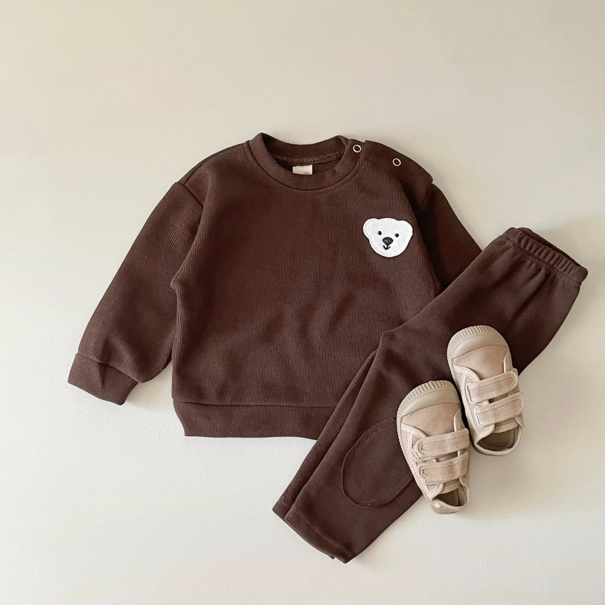 2-Piece Infant Autumn Outfit – Goose Print Long Sleeve Top & Pants