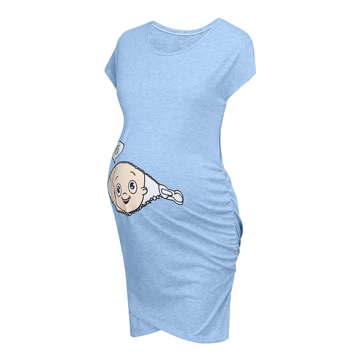 Cartoon Letter Print Sleeveless Slim Maternity Dress - Cute & Comfy Pregnancy Casual Wear