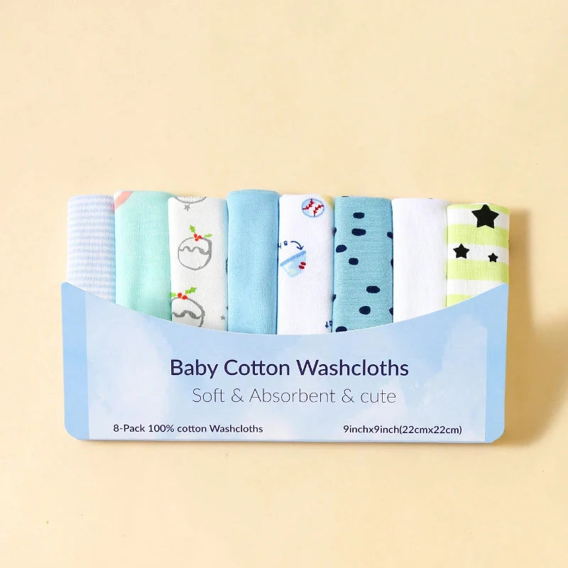 8-Piece Baby Cotton Wipes Set