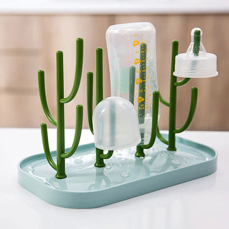 Compact Baby Bottle Drying Rack with Drain, Perfect for Cleaning & Storage