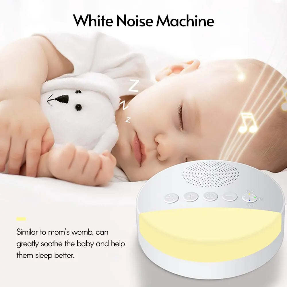  Baby White Noise Machine with Night Light & USB Rechargeable Sleep Sound Player