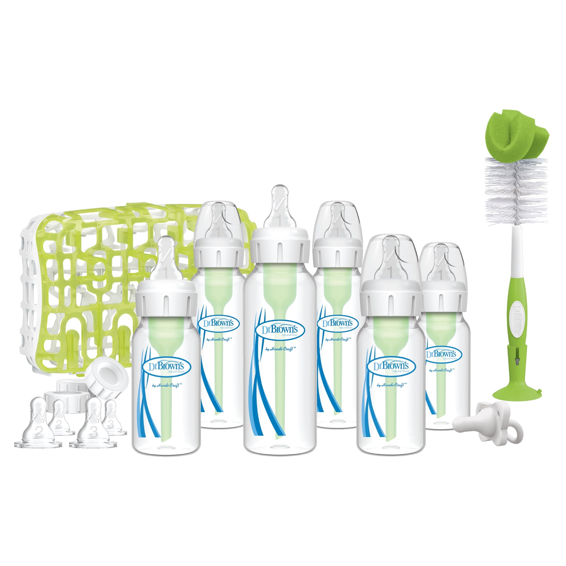 Dr. Brown's Anti-Colic Baby Bottle Gift Set – Pacifier, Bottle Brush, Dishwasher Basket, BPA-Free