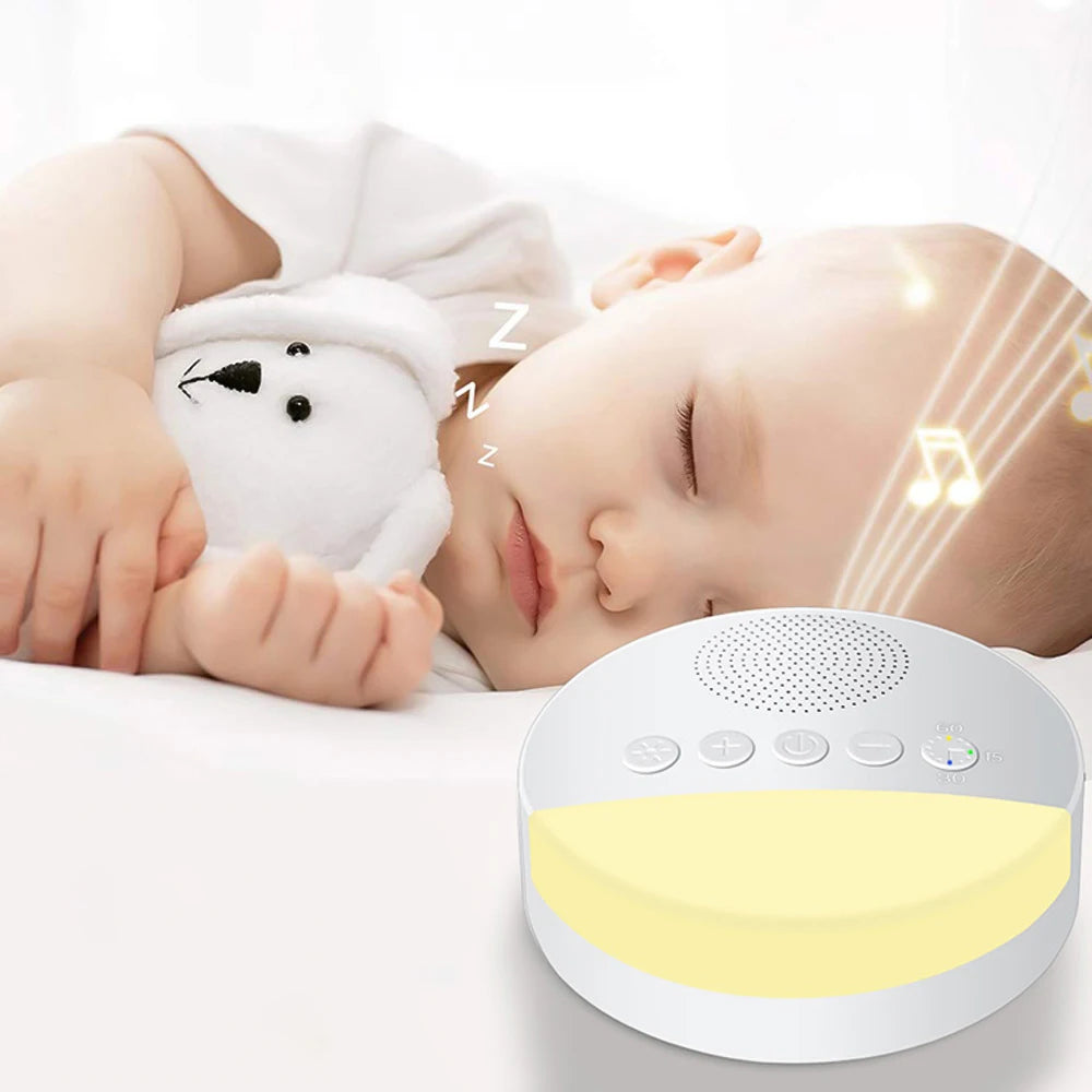  Baby White Noise Machine with Night Light & USB Rechargeable Sleep Sound Player